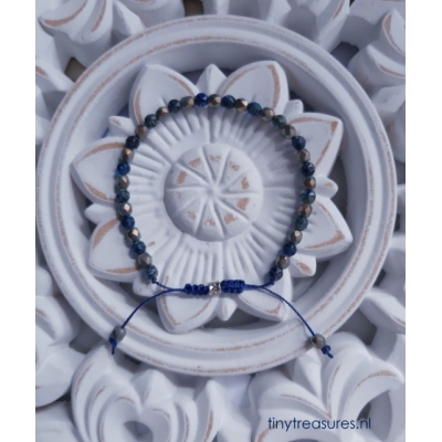 schuifarmbandje blauw facet schuifarmbandje blauw facet